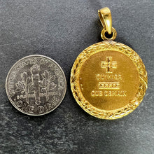 Load image into Gallery viewer, Augis French Plus Qu’Hier More Than Yesterday 18K Yellow Gold Love Medal Pendant
