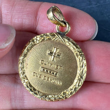Load image into Gallery viewer, Augis French Plus Qu’Hier More Than Yesterday 18K Yellow Gold Love Medal Pendant