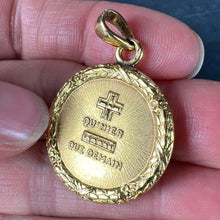 Load image into Gallery viewer, Augis French Plus Qu’Hier More Than Yesterday 18K Yellow Gold Love Medal Pendant