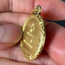 Load image into Gallery viewer, Augis French Plus Qu’Hier More Than Yesterday 18K Yellow Gold Love Medal Pendant