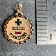 Load image into Gallery viewer, Augis French More Than Yesterday Ruby 18K Rose White Gold Love Charm Pendant