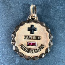 Load image into Gallery viewer, Augis French More Than Yesterday Ruby 18K Rose White Gold Love Charm Pendant