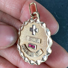 Load image into Gallery viewer, Augis French More Than Yesterday Ruby 18K Rose White Gold Love Charm Pendant