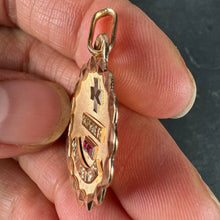 Load image into Gallery viewer, Augis French More Than Yesterday Ruby 18K Rose White Gold Love Charm Pendant