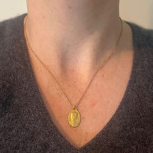 Load image into Gallery viewer, French OBC Virgin Mary Notre Dame of Lourdes 18K Yellow Gold Charm Medal Pendant