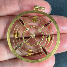 Load image into Gallery viewer, Edwardian Target Diamond Pearl Ruby 18K Yellow Gold Pendant