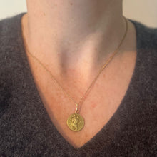 Load image into Gallery viewer, Antique French Rasumny Saint Christopher 18K Yellow Gold Medal Pendant