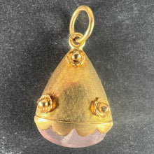Load image into Gallery viewer, Vintage Rose Quartz Flowers 18 Karat Yellow Gold Charm Pendant