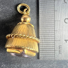 Load image into Gallery viewer, Vintage 18 Karat Yellow Gold Amethyst Barrel Charm Pendant