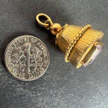 Load image into Gallery viewer, Vintage 18 Karat Yellow Gold Amethyst Barrel Charm Pendant