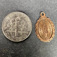 Load image into Gallery viewer, French Virgin Mary Notre Dame de Lourdes 18K Rose Gold Charm Pendant