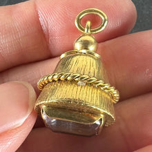 Load image into Gallery viewer, Vintage 18 Karat Yellow Gold Amethyst Barrel Charm Pendant