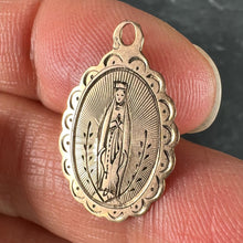 Load image into Gallery viewer, French Virgin Mary Notre Dame de Lourdes 18K Rose Gold Charm Pendant
