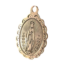 Load image into Gallery viewer, French Virgin Mary Notre Dame de Lourdes 18K Rose Gold Charm Pendant