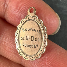 Load image into Gallery viewer, French Virgin Mary Notre Dame de Lourdes 18K Rose Gold Charm Pendant