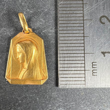 Load image into Gallery viewer, French Virgin Mary 18K Yellow Gold Medal Pendant