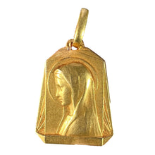Load image into Gallery viewer, French Virgin Mary 18K Yellow Gold Medal Pendant