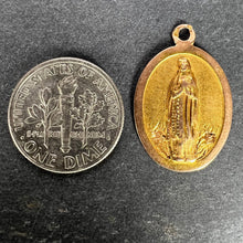 Load image into Gallery viewer, French Virgin Mary 18K Yellow Rose Gold Medal Charm Pendant