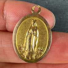 Load image into Gallery viewer, French Virgin Mary 18K Yellow Rose Gold Medal Charm Pendant
