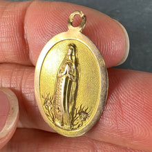 Load image into Gallery viewer, French Virgin Mary 18K Yellow Rose Gold Medal Charm Pendant