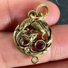 Load image into Gallery viewer, French Art Nouveau Griffon Chimera 18 Karat Yellow Gold Ruby Charm Pendant