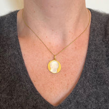 Load image into Gallery viewer, French Becker Virgin Mary Mother of Pearl 18K Yellow Gold Charm Pendant