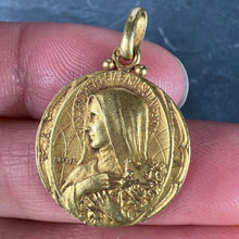 Load image into Gallery viewer, French Becker 18K Yellow Gold St Therese Charm Pendant