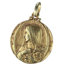 Load image into Gallery viewer, French Becker 18K Yellow Gold St Therese Charm Pendant