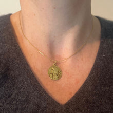 Load image into Gallery viewer, Antique French Holy Angel 18K Yellow Gold Religious Pendant Medal
