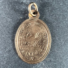 Load image into Gallery viewer, French Virgin Mary First Communion 18K Rose Gold Medal Charm Pendant