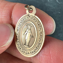 Load image into Gallery viewer, French Virgin Mary First Communion 18K Rose Gold Medal Charm Pendant