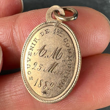 Load image into Gallery viewer, French Virgin Mary First Communion 18K Rose Gold Medal Charm Pendant