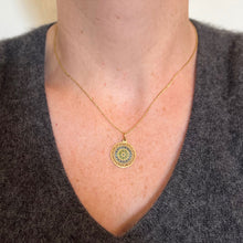 Load image into Gallery viewer, French Window Plique A Jour Enamel 18K Yellow Gold Pendant Medal