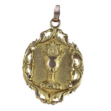 Load image into Gallery viewer, French First Communion Chalice IHS 18K Yellow Rose Gold Charm Pendant