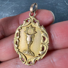 Load image into Gallery viewer, French First Communion Chalice IHS 18K Yellow Rose Gold Charm Pendant