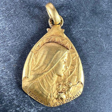 Load image into Gallery viewer, Vintage St Therese Saint Medal Gold Plated Charm Pendant