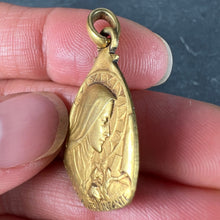 Load image into Gallery viewer, Vintage St Therese Saint Medal Gold Plated Charm Pendant