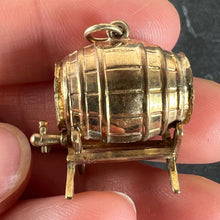 Load image into Gallery viewer, Vintage 9K Yellow Gold Beer Whisky Barrel Charm Pendant