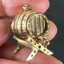 Load image into Gallery viewer, Vintage 9K Yellow Gold Beer Whisky Barrel Charm Pendant