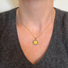 Load image into Gallery viewer, French Vernon Jesus Christ 18K Yellow Gold Ruby Charm Medal Pendant