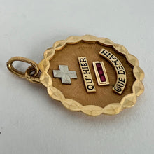 Load image into Gallery viewer, Augis French More Than Yesterday Ruby 18K Yellow White Gold Love Charm Pendant