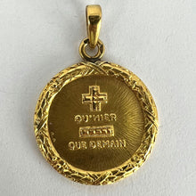 Load image into Gallery viewer, Augis French Plus Qu’Hier More Than Yesterday 18K Yellow Gold Love Medal Pendant