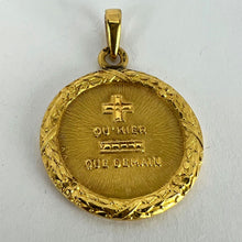 Load image into Gallery viewer, Augis French Plus Qu’Hier More Than Yesterday 18K Yellow Gold Love Medal Pendant
