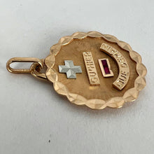 Load image into Gallery viewer, Augis French More Than Yesterday Ruby 18K Rose White Gold Love Charm Pendant