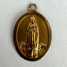 Load image into Gallery viewer, French Virgin Mary 18K Yellow Rose Gold Medal Charm Pendant