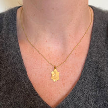 Load image into Gallery viewer, French Virgin Mary 18K Yellow Gold Antique Engraved Charm Pendant Medal