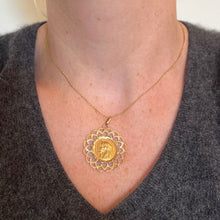 Load image into Gallery viewer, French Piaget Virgin Mary Frame 18K Yellow Gold Medal Charm Pendant