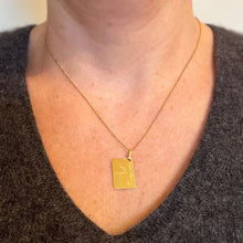 Load image into Gallery viewer, French Je T'aime Postcard 18K Yellow Gold Love Charm Pendant