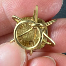 Load image into Gallery viewer, Vintage Abstract Crown 18 Karat Yellow Gold Swiss Lapis Charm Pendant