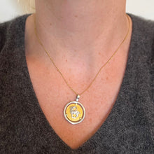 Load image into Gallery viewer, Kosun 14K Yellow White Gold Zodiac Capricorn Charm Pendant